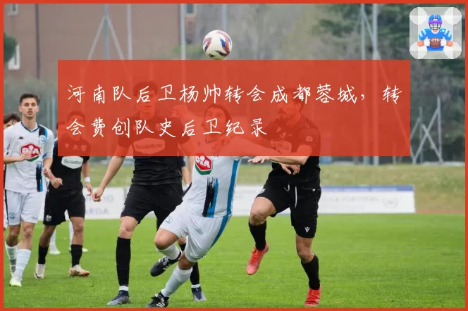 河南队后卫杨帅转会成都蓉城，转会费创队史后卫纪录